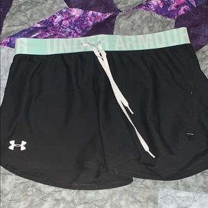 Size small black and mint under armor shorts